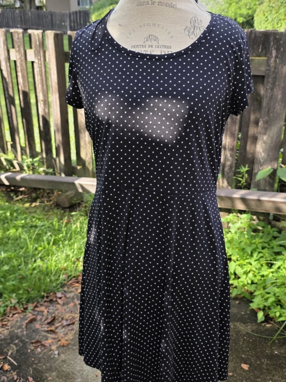 Classic Black & White Polka Dot Fit-and-Flare Dress